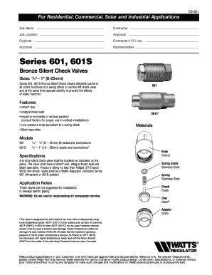 ES-601 Bronze Silent Check Valve Application Form