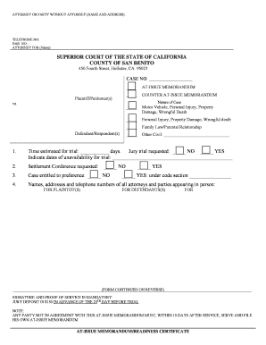 California At-Issue Memorandum
