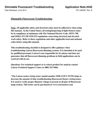 Dimmable Fluorescent Troubleshooting Guide