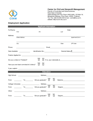 Employment Application Form