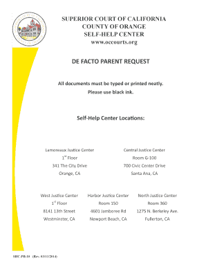 De Facto Parent Request Form