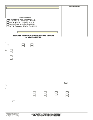 Response to Petition for Custody and Support of Minor Children