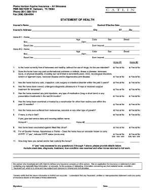 Horse Health Insurance Application