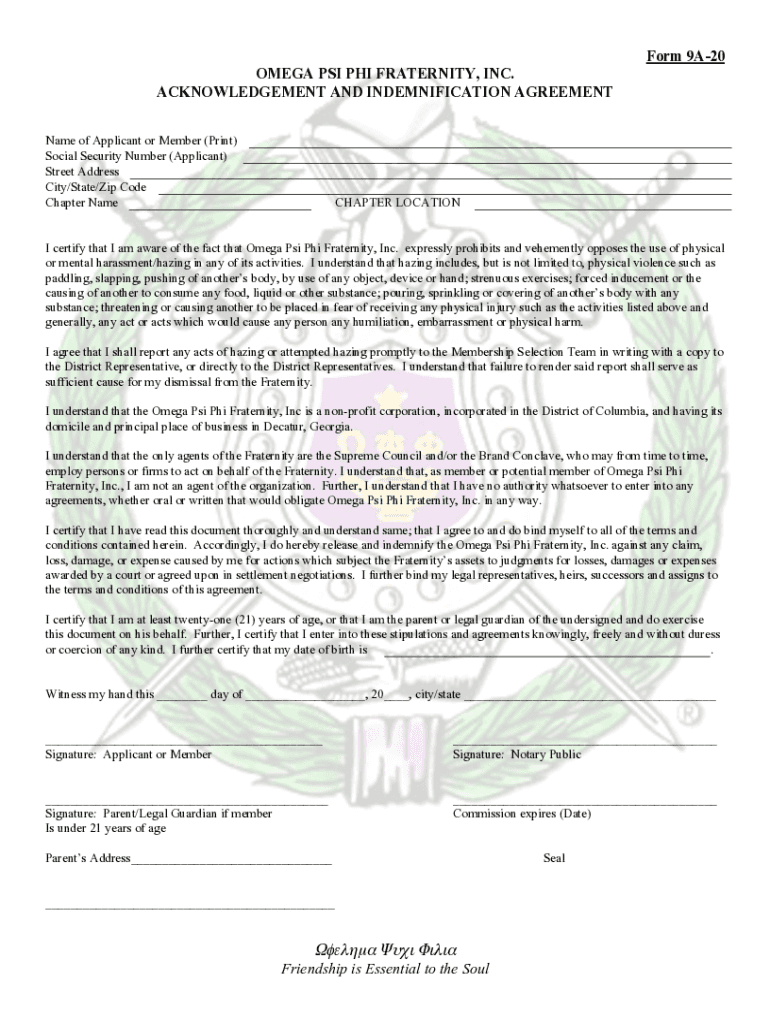 omega psi phi form 9a Preview on Page 1