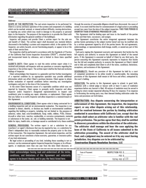 California Residential Inspection Agreement