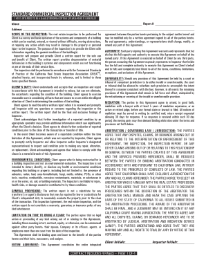Standard Commercial Inspection Agreement