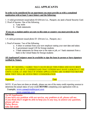 Beven & Brock Rental Application