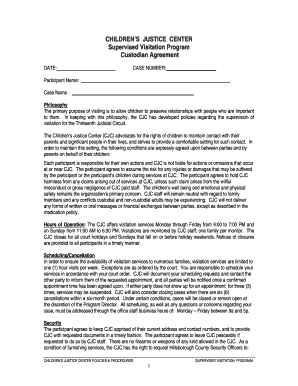 Children's Justice Center Custodian Agreement