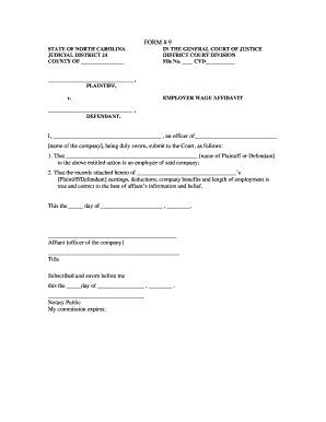 Employer Wage Affidavit
