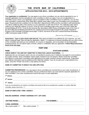 State Bar of California Committee Application