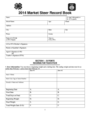 2014 Market Steer Record Book