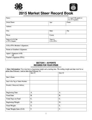 2015 Market Steer Record Book