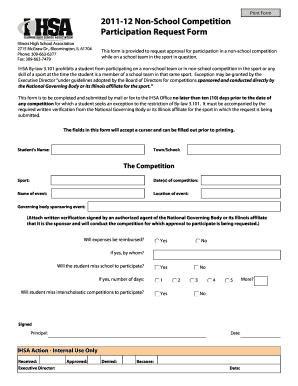 Illinois Non-School Competition Participation Request Form