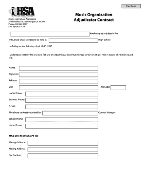 Organization form - IHSA State Music Contest to be held at - ihsa