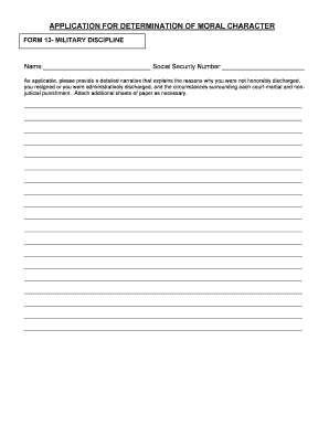 Application for Determination of Moral Character