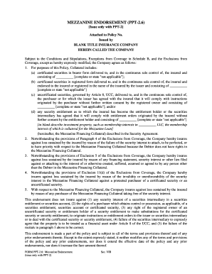 Mezzanine Endorsement Form PPT-2.6