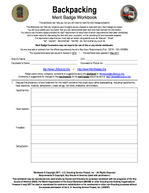 Backpacking Merit Badge Workbook