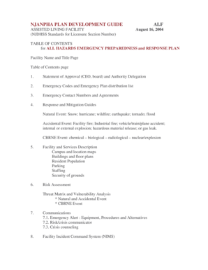 AssistedLivingFacilitySE EPR Plan Template Special Edition - state nj