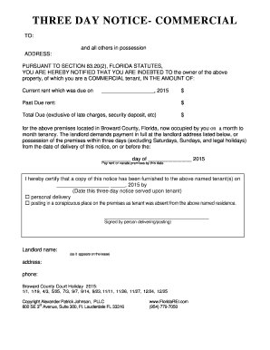 Three Day Notice Commercial