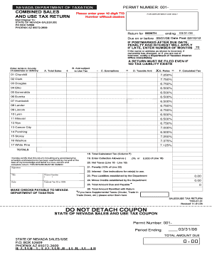 Nevada Combined Sales and Use Tax Return