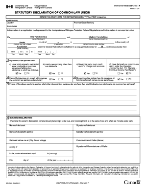 Statutory Declaration of Common-Law Union
