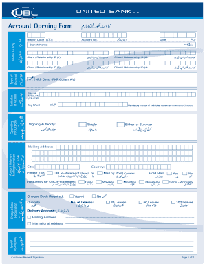 UBL NRP Direct Account Opening Form