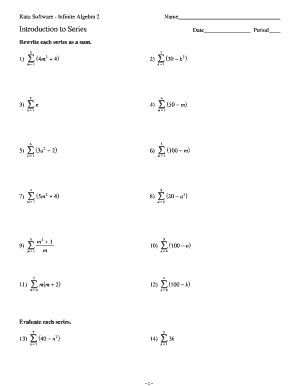 Algebra 2 Series Worksheet