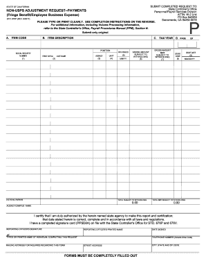 California Non-USPS Adjustment Request Form