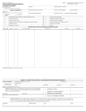 California Purchase Order Change Request