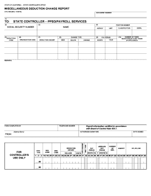 California Miscellaneous Deduction Change Report