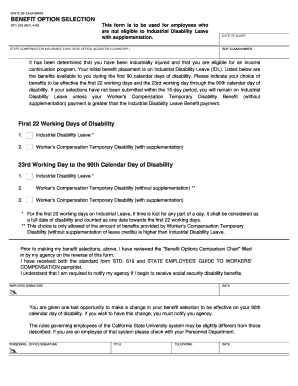 California Benefit Option Selection Form