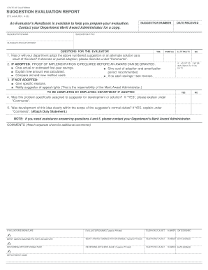 California Suggestion Evaluation Report