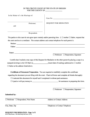 Request for Mediation