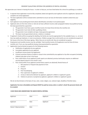 Residential Lease Application Form