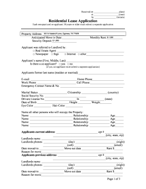 Residential Lease Application