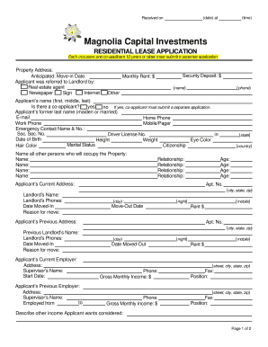 Residential Lease Application