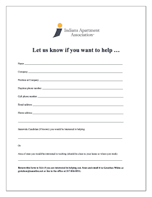 Volunteer Application Form for State Campaigns