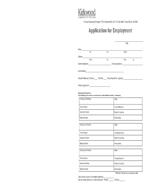 Kirkwood Community College Employment Application