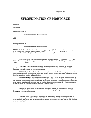 Subordination of Mortgage Agreement