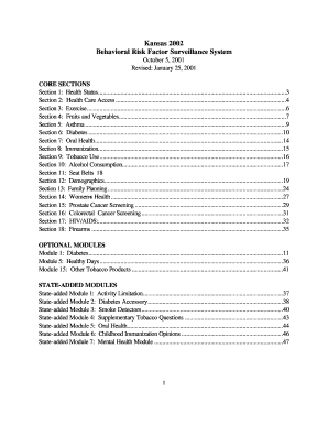 Kansas Behavioral Risk Factor Surveillance System Survey