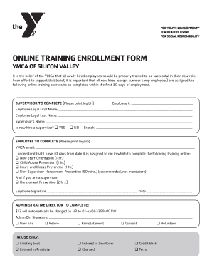 YMCA Online Training Enrollment Form