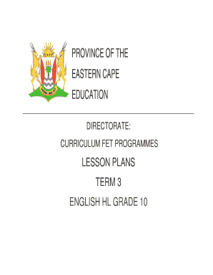 Generalization in lesson plan example - LESSON PLAN TEMPLATE TERM 3 GRADE 10 HL