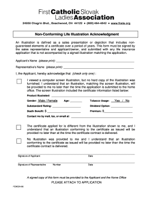 Non-Conforming Life Illustration Acknowledgment