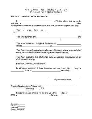 Affidavit template philippines - A F F I D A V I T - Philippines