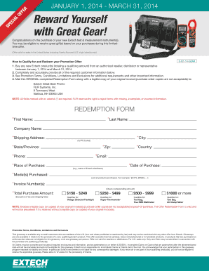 Extech Great Gear Promotion Redemption Form
