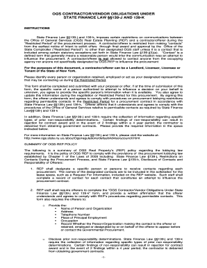 OGS Contractor/Vendor Obligations Form