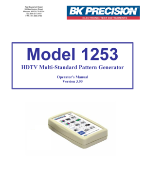 BK-1253 Manual Version 242 3-4-03 BK-1253 HDTV Component Test-Pattern-Generator