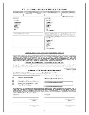 Chicago Apartment Lease Agreement
