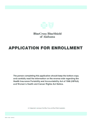 BlueCross BlueShield of Alabama Enrollment Application