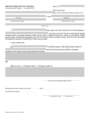 Motion for Genetic Testing